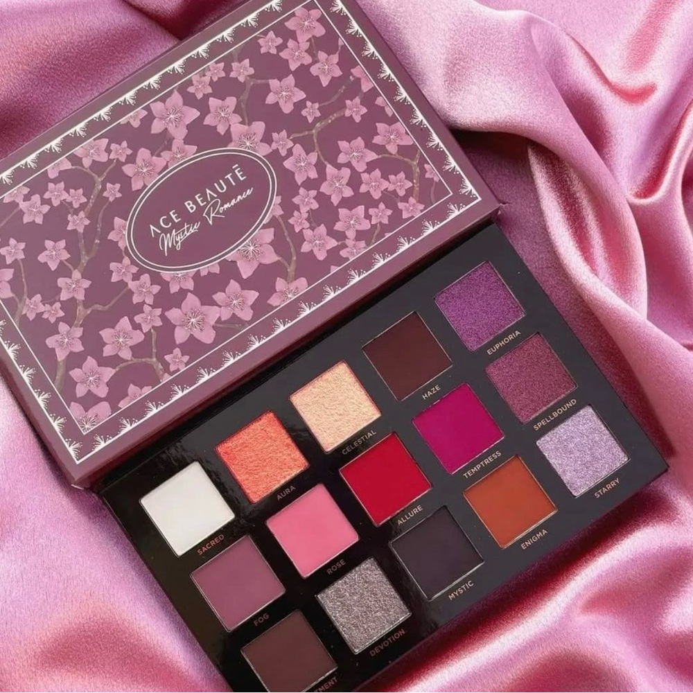 Ace Beaute Mystic Romance Eyeshadow Palette - Vibrant Pink and Purple